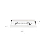 Elegant Designs HG2000-WFM Decorative Wood Serving Tray w/Handles, 15.50" x 12", Family Elegant Designs