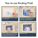 WAN2TLK Masking Fluid for Watercolor Painting - 60ml White with a Paintbrush and Eraser - Art Masking Fluid Pen Watercolor Medium Art Supplies for Artists WAN2TLK