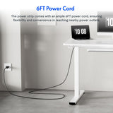 FLEXISPOT EN2 Electric Height Adjustable Standing Desk 48x24'' Whole-Piece Desktop Sit Stand Up Computer Desk Workstation with Desk Clamp Power Strip, Cable Management (White Frame + 48" White Top) FLEXISPOT