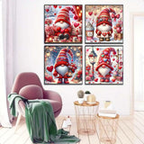 Ekuxom 4 Pack Gnome Diamond Art Kits for Adults-5D Gnome Love Diamond Painting Kits for Adults-DIY Round Full Drill Paint by Diamonds Pictures Crafts for Home Wall Decor 14x14inch Ekuxom