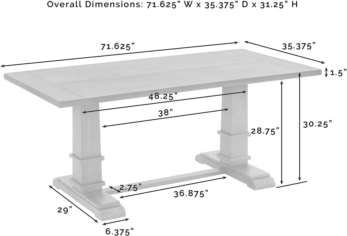 Crosley Furniture Joanna Modern Farmhouse Wood Dining Table, Rustic Brown Crosley Furniture