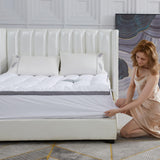 SAPHREAS Queen Size Mattress Topper 3 inch with 8-20 inches Stretchable Pockets, Soft Pillow Top Mattress Pad for Back Pain Relief with Breathable Air Mesh Sides SAPHREAS