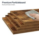 HOOBRO 4-Tier AV Media Stand with LED Light, Media Shelf Cabinet, Wooden Stereo Cabinet for Record Player, Entertainment Center, Game Console, Vinyl Record Storage, Rustic Brown BF114DCJ01 HOOBRO