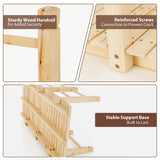 Giantex 5 ft Garden Bridge - Natural Wood Arc Footbridge Walkway with Side Railings, Decorative Wooden Bridge Landscaping for Backyard Farm Garden Creek Pond Decor, Easy to Assemble (Natural) Giantex