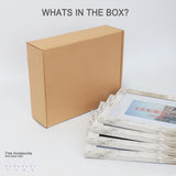 Hongkee 8x12 Picture Frame Set of 4, Made of Glass and Distressed White Wooden Frame - Display 6x8 Picture with Mat or 8 x 12 Poster Without Mat, 8 by 12 Photo for Wall or Tabletop Hongkee