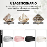 Convertible Sofa Bed,3-in-1 Velvet Sleeper Couch Pull-Out Bed,55'' Loveseat Sleeper Sofa Bed with Adjustable Backrest with 2 Pillows and Storage Bag & USB Port and Hidden Side Computer Table,Black WIIS' IDEA