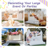 White Bounce House for Adults Kids, 13.5FT PVC Commercial Grade Bounce House for Kids 5-12 with 750W Powerul Blower, Inflatable Large Bounce House Wedding Birthday Party Decorations 13.5 x 11.5 x 10FT awesmflate