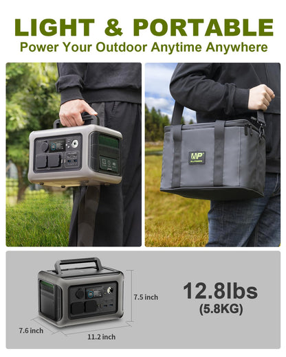 ALLPOWERS 299Wh 600W Portable Power Station R600, LiFePO4 Battery Backup with UPS Function, 1 Hour to Full 400W Input, MPPT Solar Generator for Outdoor Camping, RVs, Home Use - WoodArtSupply