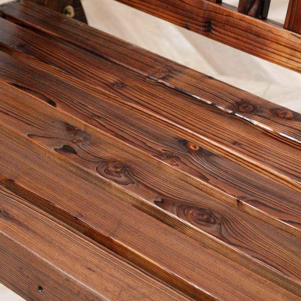 Anraja Wooden Porch Swing 2-Seater, Bench Swing with Hanging Chains, Heavy Duty 800 LBS, for Outdoor Patio Garden Yard,4 Ft,Brown Anraja