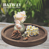 Hatway Wooden Decorative Tray Candle Holder Round Wood Tray Home Decor,Centerpieces Plates for Table centerpieces for CoffeeTable,Christmas Decor Hatway