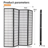 Room Divider 6Ft Folding Oriental Shoji Screen - Portable Privacy Divider with 4 Panels, Freestanding Japanese-Inspired Wood Partition Screen, White PayLessHere