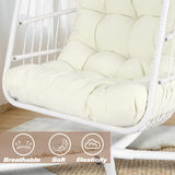 Chihee Egg Chair Foldable Wicker Rattan Hanging Chair Swing Chair Indoor Outdoor Patio Wicker Chair Hammock Chair with Stainless Steel Hanging Kit Chain Link UV Resistant Cushion Bedroom Balcony Chihee