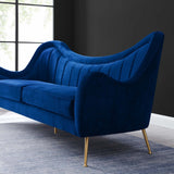 Modway EEI-5874-NAV Cheshire Channel Tufted Performance Velvet Sofa, Navy Modway