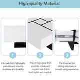 Merax Coffee Table, Modern Extendable Coffee Table with 4 Hidden Storage Compartments, UV High-Gloss Square Center Cocktail Table with Sliding Tabletop for Living Room, 31.5"x 31.5" (White) Merax