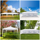 KepooMan 10' x 30' White Outdoor Gazebo Canopy Waterproof Party Tent Wedding Canopy with Removable Sidewalls & Brighter Church Windows - 5 Sides KepooMan