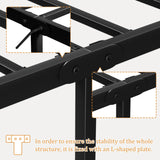 VECELO Queen Size Bed Frame, Metal Bed Platform with Headboard, Sturdy Steel Slats Support, No Box Spring Needed/Noise-Free,Easy Assembly, Black VECELO