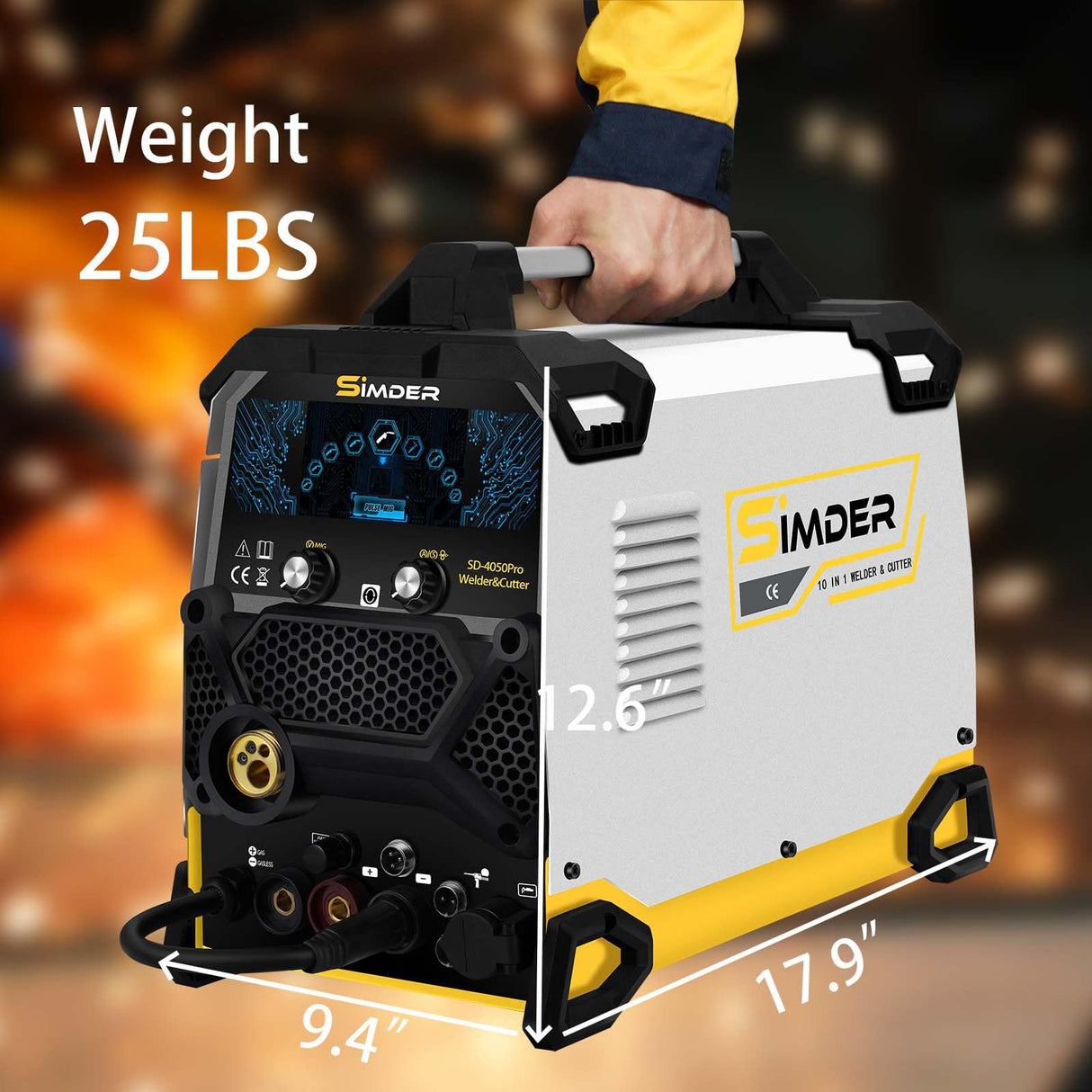 SSIMDER Aluminum MIG Welder Pulse MIG/MAG/HF TIG/Stick/Pilot ARC Plasma Cutter 200A Welding Machine SD4050Pro 10 in 1 Welder Cutter Combo S SIMDER