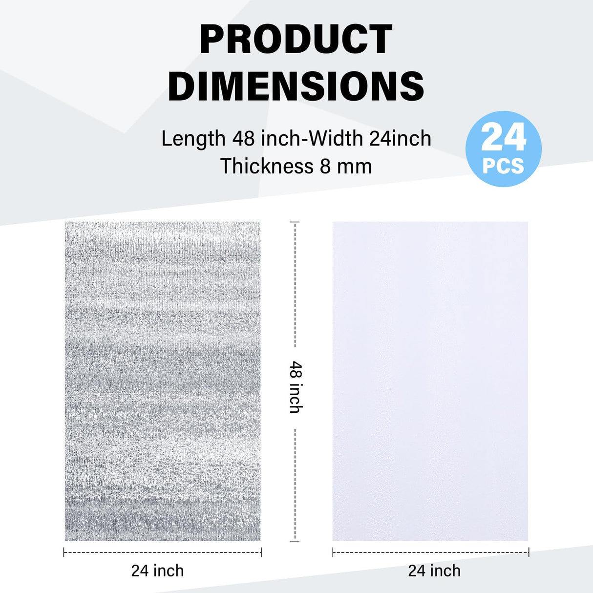 Frienda Garage Door Insulation Set 24 x 48 Inch White Foam Core Insulation Panels Reflective Aluminum Radiant Barrier Thermal Insulation Shield with Adhesive Tape for Greenhouse Attics Walls (16 Pcs) Frienda