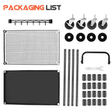 WDT 680Lbs Capacity Heavy Duty Rolling Utility Cart,2 Tier Rolling Carts with Wheels,Commercial Grade Metal Cart with Handle Bar & Shelf Liner,Trolley Serving Cart for Restaurant,Kitchen,Black WDT