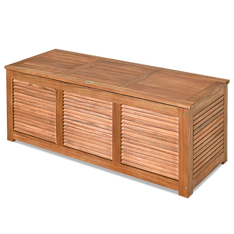 FANTASK 47 Gallon Acacia Wood Deck Box: Stylish Outdoor Storage & Seating Solution FANTASK