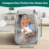 Portable Steam Sauna, Personal Sauna for Home,Steam Sauna,Sauna Box Sauna Tent with 3L Steamer, UV Atomization, Cycling Timer and 9 Levels - Silver Saupaolo
