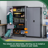 Letaya Metal Garage Storage Cabinets with Lock Door and Adjustable Shelves, Steel Tool Cabinets for Home,Office,Warehouse Organisieren (Black Grey, 75" H) Letaya