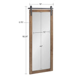 Kate and Laurel Cates Farmhouse Wood Framed Wall Mirror, 18 x 50, Rustic Brown, Barn Door-Inspired Rustic Mirrors for Wall Kate and Laurel