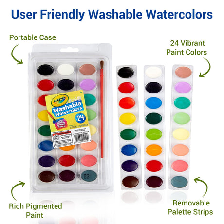 Watercolor Paint Set – 24 Watercolor Paint, 50 Sheets Water Color Paper Pad, 7 PaintBrushes for Kids – Complete Water Color Painting Kids Supplies Set The Mega Deals