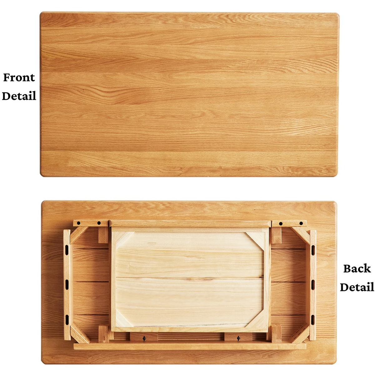 Small Wood Desk - 100% Oak Writing Desk with Drawer - Wooden Writing Computer Table - Simple Study Makeup Table for Bedroom/Home Office - 31.49inch Grewood