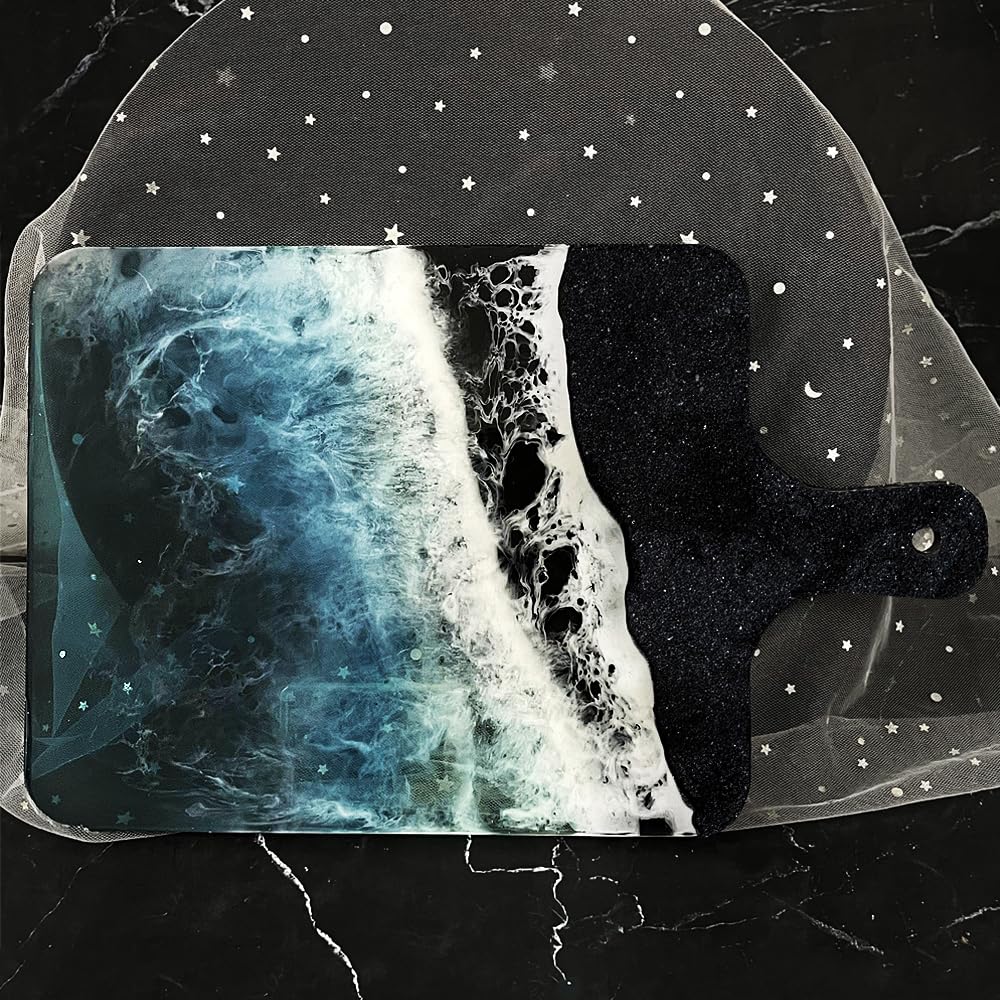 RESINWORLD 13.18'' x 8.26'' x 0.5'' Charcuterie Board Mold, Large Deep Searving Tray Silicone Molds for Epoxy Resin, Cutting Board Mold for Resin, Serving Board Resin Silicone Mold ResinWorld