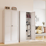 AQY Kitchen Pantry Cabinet,61" White Pantry Storage Cabinet with 4 Tier Adjustable Shelves and 2 Doors,Freestanding Cupboard,Metal Pantry Cabinets with Handle for Living Room Kitchen Assembly Required AQY