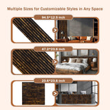 Wood Slat Wall Panel, Easy Installation, Versatile, Enhanced Acoustic Design, Suitable for Living Room, Bedroom, Kitchen & Offices, 47.2×23.6 inch, 2 Pack, Rustic Brown Mollywell