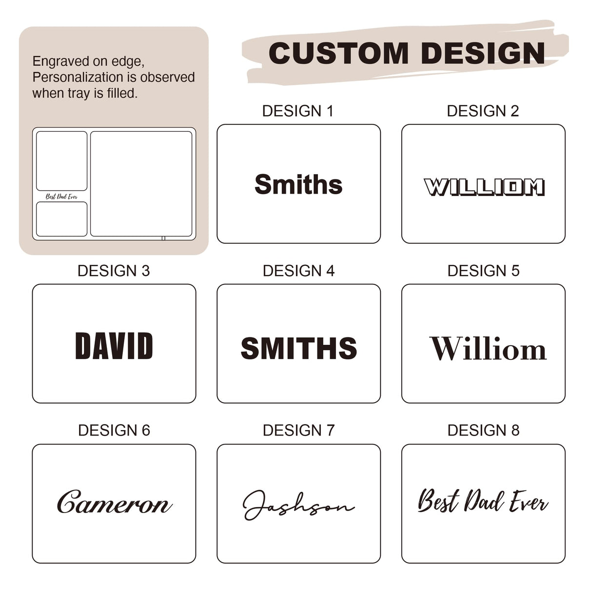 SeedWave Personalized Valet Tray, Customized Wooden Nightstand Organizer, Personalized Gift for Valentine’s Day from Wife, Customized Men Gift Ideas SEEDWAVE