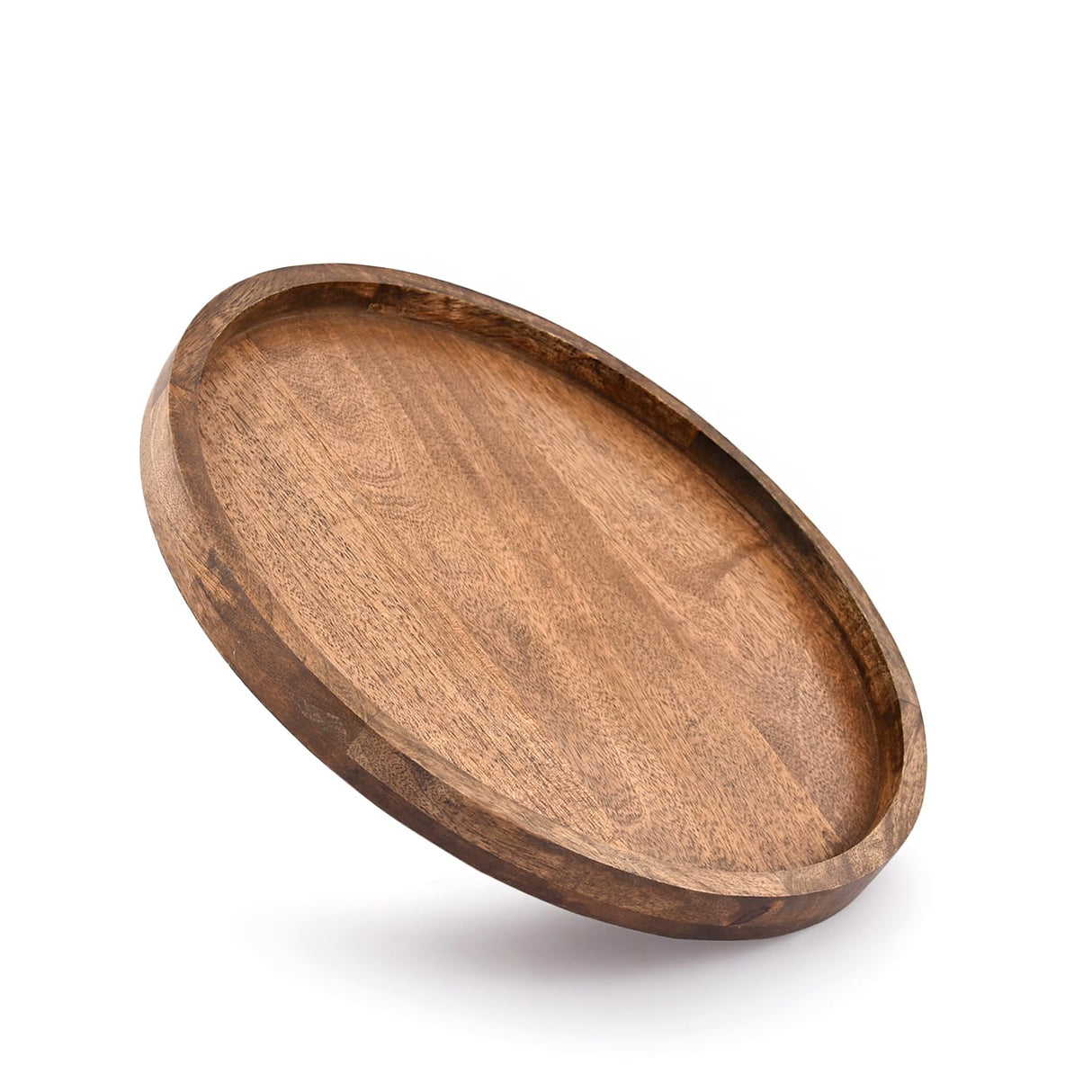 EDHAS Round Wooden Decorative Candle Holder Tray for Coffee Table Centerpieces Modern Farmhouse Home Decorations (12" x 12" x 1") EDHAS