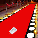 Tinideya 2 x 30 ft Red Carpet Runner for Party Red Aisle Runner with LED Lights Christmas Not Slip Carpet Outdoor Rug Movie Theme Party Accessory for Movie Night Ceremony Film Carnival Tinideya