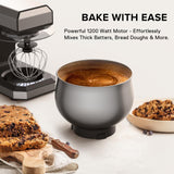 BAIGELONG 6+P Speeds Stand Mixer, 4.2QT Small Food Mixer with Stainless Steel Bowl, Dough Hook, Beater, Whisk & Scraper, Electric Kitchen Mixer Dough Mixer for Baking, Most Home Cooks, Silver BAIGELONG