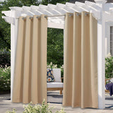 NICETOWN Indoor & Outdoor Curtains for Patio Waterproof, Sunlight Blocking Durable Curtains for Bedroom/Gazebo/Porch/Pavilion, Patio Covers for Shade and Rain, 1 Panel, W52 x L84 inch, Beige NICETOWN