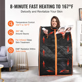 VEVOR Portable Sauna Tent Personal Sauna Kit for Home Spa, Detoxify & Soothing Infrared Heated Body Therapy, Time & Temperature Remote Control with Chair & Floor Mat 1050W VEVOR