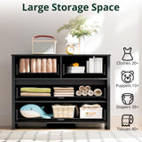 SunsGrove 40 inch Wide 4 Drawer Dresser, Modern Black Wooden Chest for Home Organization, Storage Cabinet for Bedroom, Living Room, Home Office SunsGrove