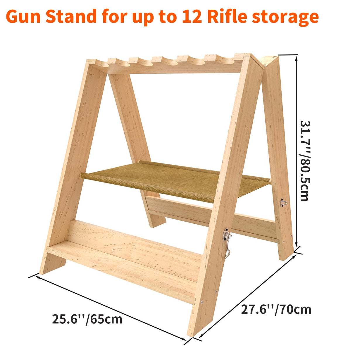 OSIEWEN Gun Rack,Wooden Portable Gun Racks Stand,12 Slot Indoor Outdoor Folding Rifle Rack Holder Use with Pistol Storage OSIEWEN