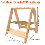 OSIEWEN Gun Rack,Wooden Portable Gun Racks Stand,12 Slot Indoor Outdoor Folding Rifle Rack Holder Use with Pistol Storage OSIEWEN