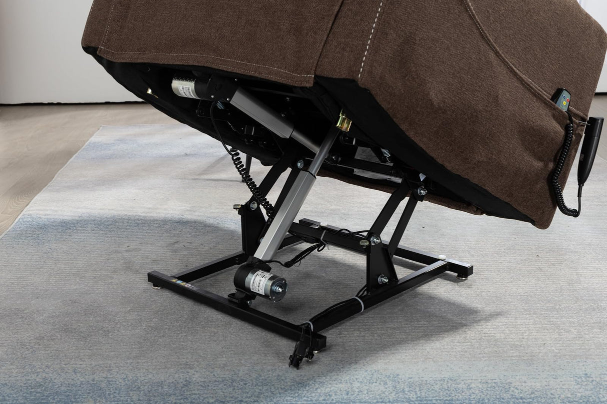 LITVZ 180 Degrees Lay Flat Lift Recliner Chair with Heat and Massage, Dual Motor Infinite Position Electric Power Lift Recliners for Elderly, Big Man Up to 400 LBS, Seniors, White LITVZ