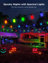 Govee Smart Outdoor String Lights H7015, 48ft RGBIC Outdoor Lights with 15 Dimmable LED Bulbs, IP65 Waterproof, Color Changing Warm White Lights with 47 Scene Modes for Patio, Backyard, App Control Govee