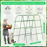 65"×65" Upgrade Heightened Cucumber Trellis for Raised Bed,U-Shape Garden Trellis for Climbing Plants Outdoor,Adjustable Metal Arch Vegetables Trellis with Climbing Net for Tomato,Bean,Grape,Zucchini WLLEYAY