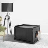 Tangkula Litter Box Enclosure, Cat Litter Box Furniture Hidden, Nightstand Pet House with Double Doors, Indoor Decorative Cat Box Cabinet, Cat Washroom Storage Bench for Large Cat Kitty Tangkula