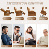 Couchus Large Dual Motor Power Lift Recliner Chair with Massage and Heat for Elderly People, Infinite Position,USB Ports and Remote Control,Breathable Leather Couchus