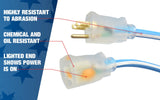 Southwire 1639SW0061 12/3 100' SJEOW Supreme Extension Cord, Blue/White Southwire
