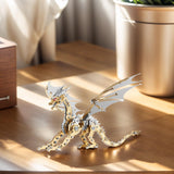 LONGPIN 3D Puzzles for Adults,Metal Dragon Puzzle Building Set,Collectible Mechanical Engineering Crafts for Home Office Decoration & Gift(Golden) LONGPIN