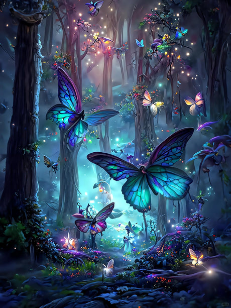 Butterfly Diamond Art Kits for Adults, Butterfly Diamond Painting Kits, 5D Diamond Dot, Gem Painting Kit, Dimond Art Paintings Kit, Crafts for Adults, Crystal Art, Home Wall Decor Gifts (12x16inch) Rekxtmo