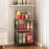 X-cosrack Industrial Retro End Table with 3-Tier Storage for Versatile Use in Living Room, Bedroom, and Office X-cosrack